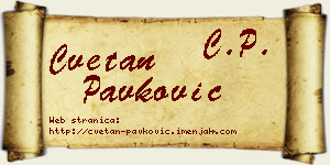 Cvetan Pavković vizit kartica